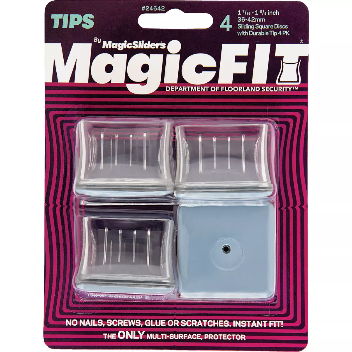 Magic Sliders Magic Fit 1-7/16 In. - 1-5/8 In. Square Slider (4-Pack) - photo 2