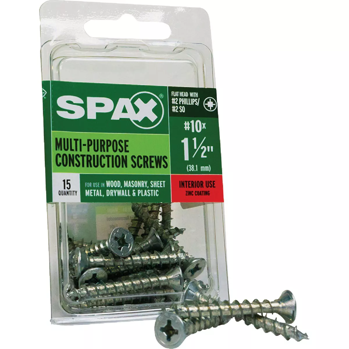 SPAX #10 x 1-1/2 In. Unidrive (Combo Drive) Flat Head Zinc (Interior) Multi-Purpose Construction Screw (15 Ct.) - photo 6
