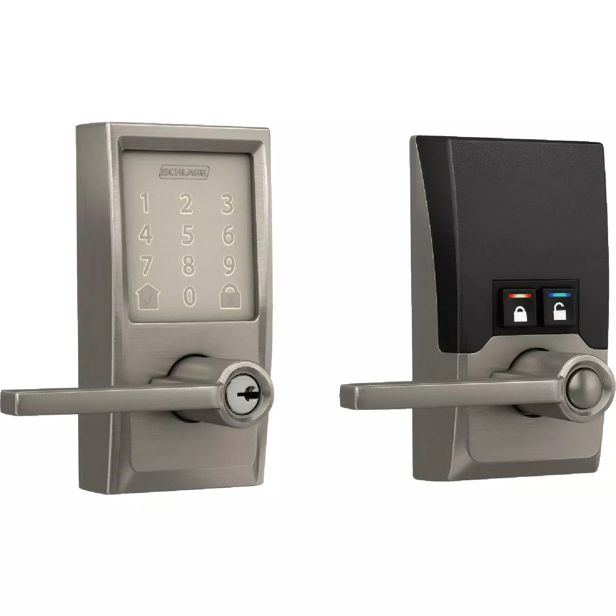 Schlage Encode Smart WiFi Satin Nickel Latitude Lever with Century Trim