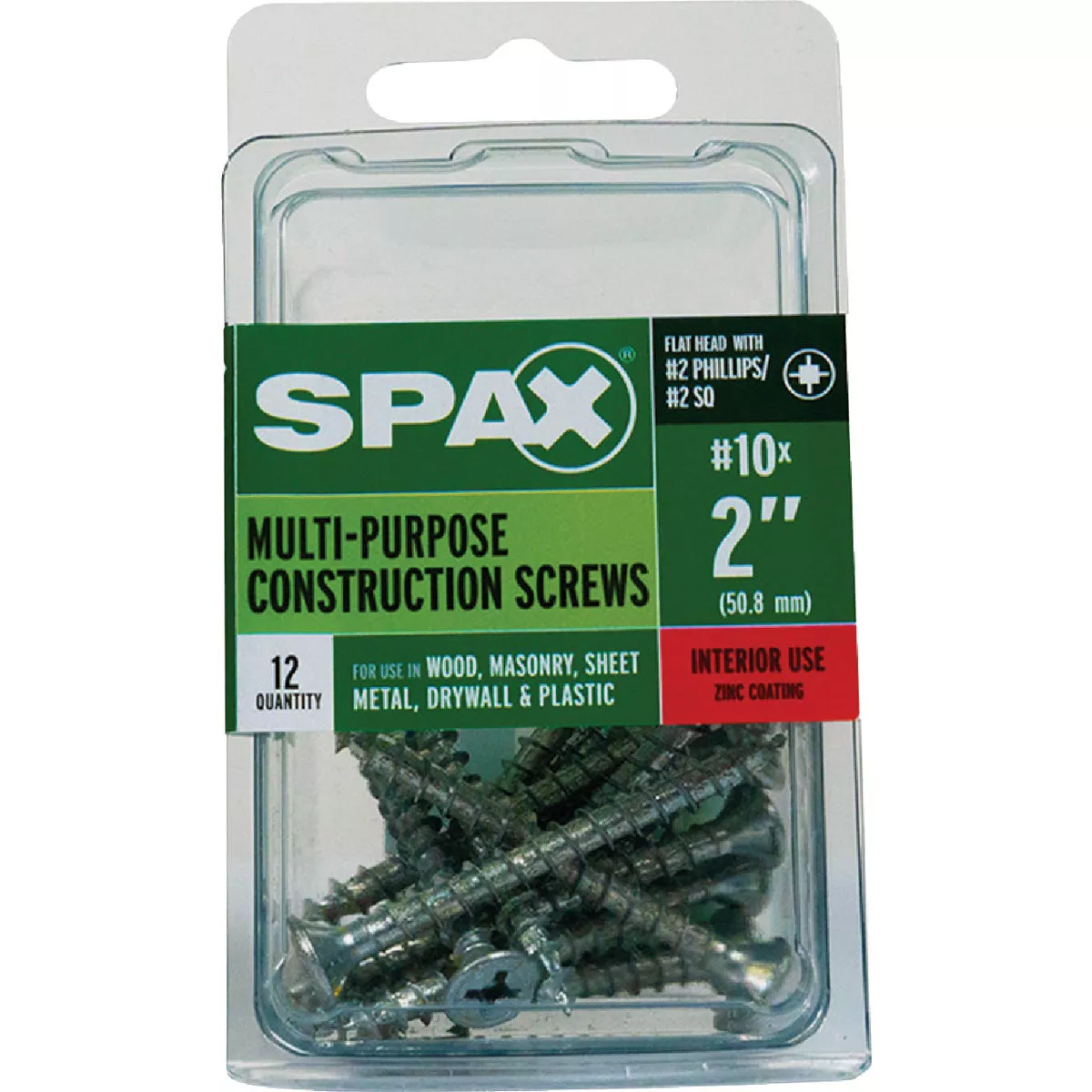 SPAX #10 x 2 In. Unidrive (Combo Drive) Flat Head Zinc (Interior) Multi-Purpose Construction Screw (12 Ct.) - photo 4