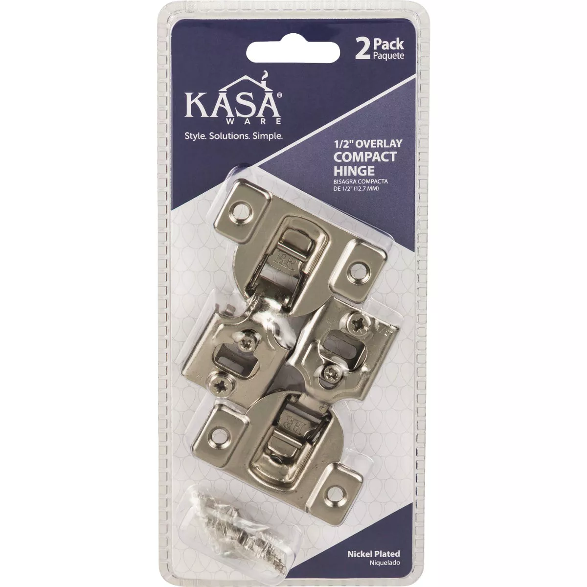 KasaWare 1/2 In. Overlay Compact Hinge (2-Pack) - photo 2
