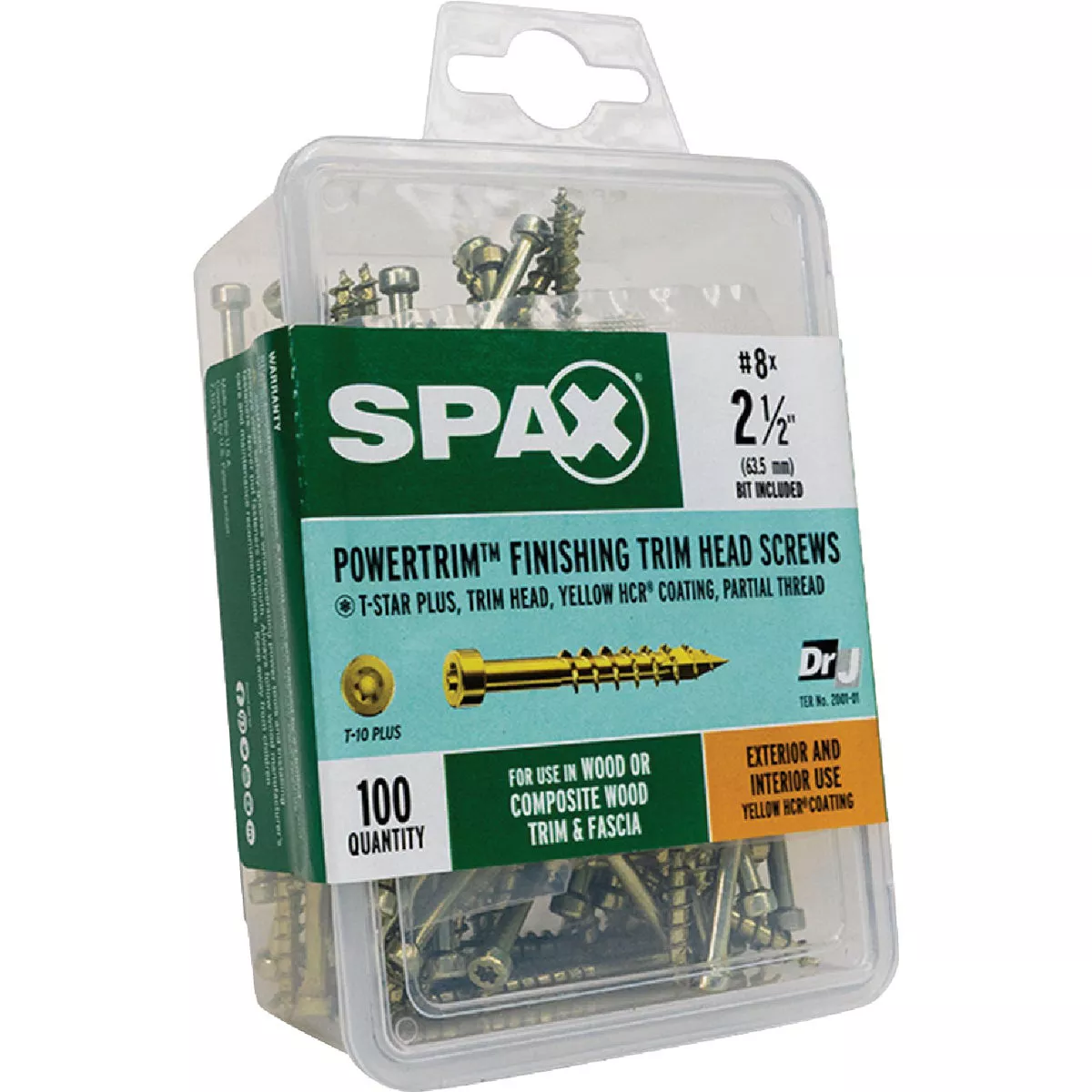 SPAX 8 x 2-1/2 In. PT HCR (Exterior Rated) Yellow Trim Screw (100-Count) - photo 6
