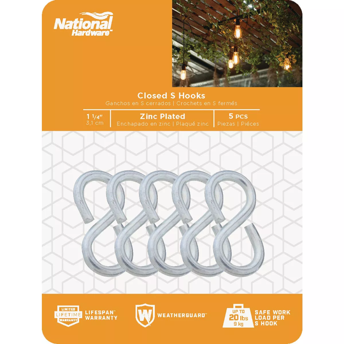 National Hardware 1-1/4 In. Zinc Light Closed S Hook (5 Ct.) - photo 2