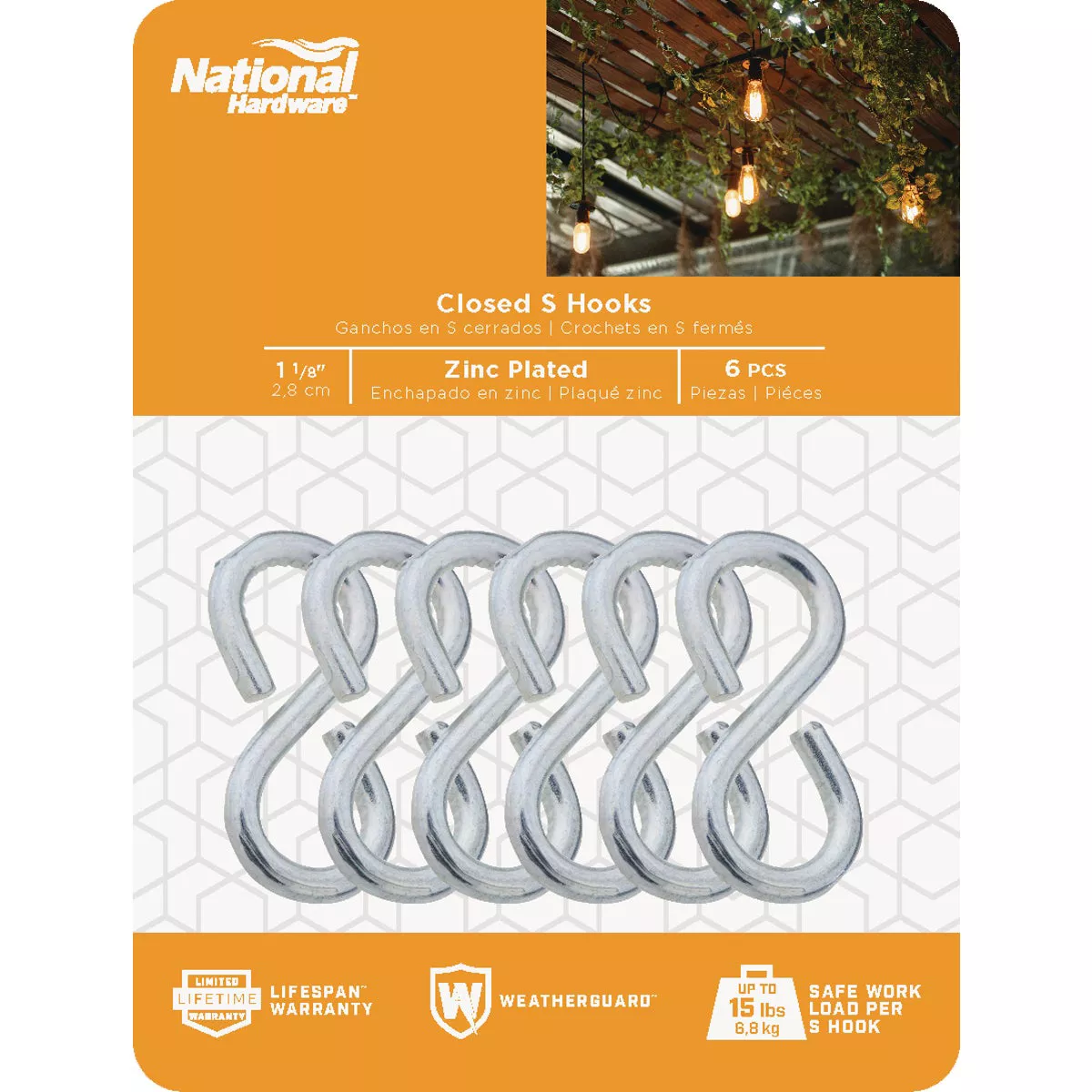 National Hardware 1-1/8 In. Zinc Light Closed S Hook (6 Ct.) - photo 2