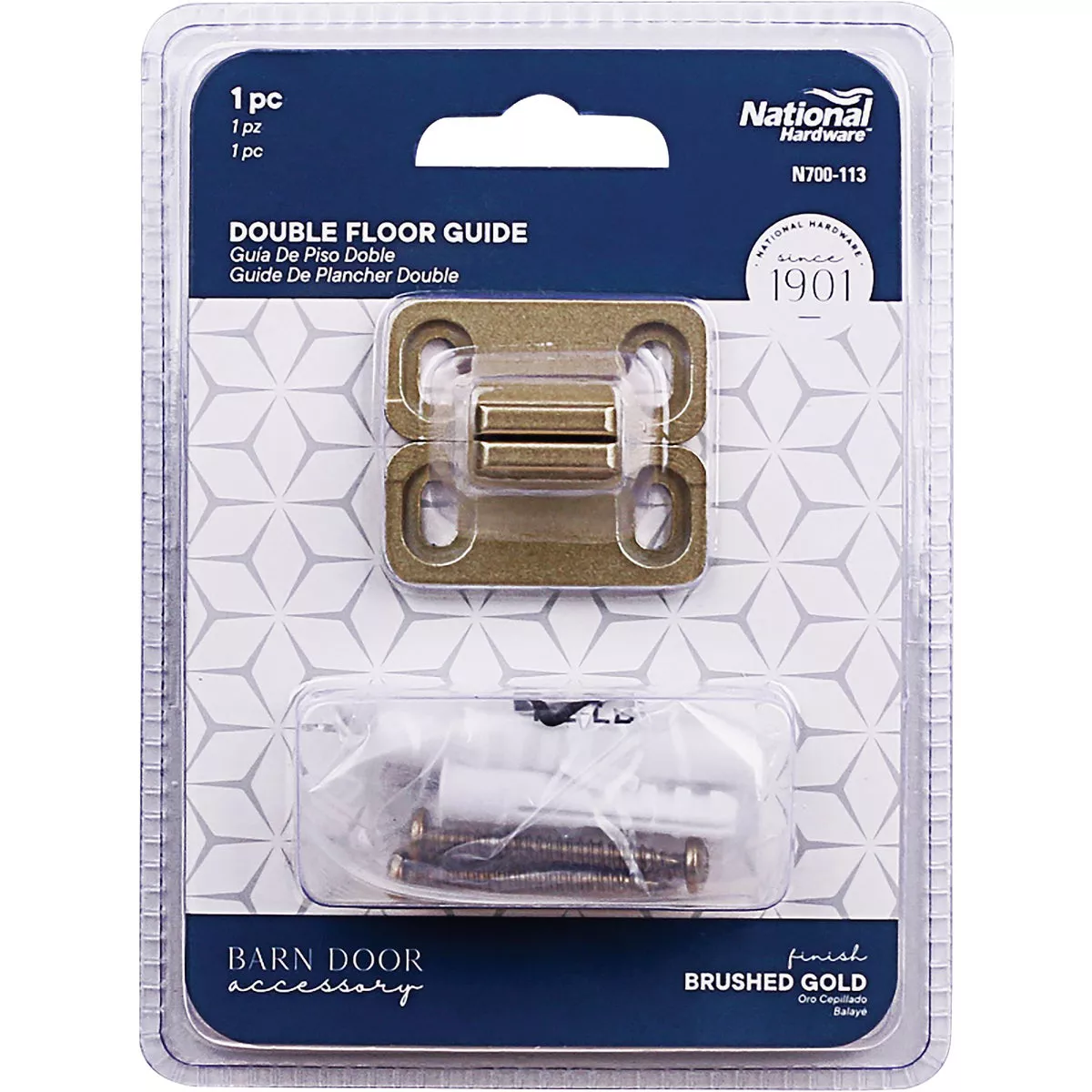 National Hardware Brushed Gold Double Floor Guide - photo 3