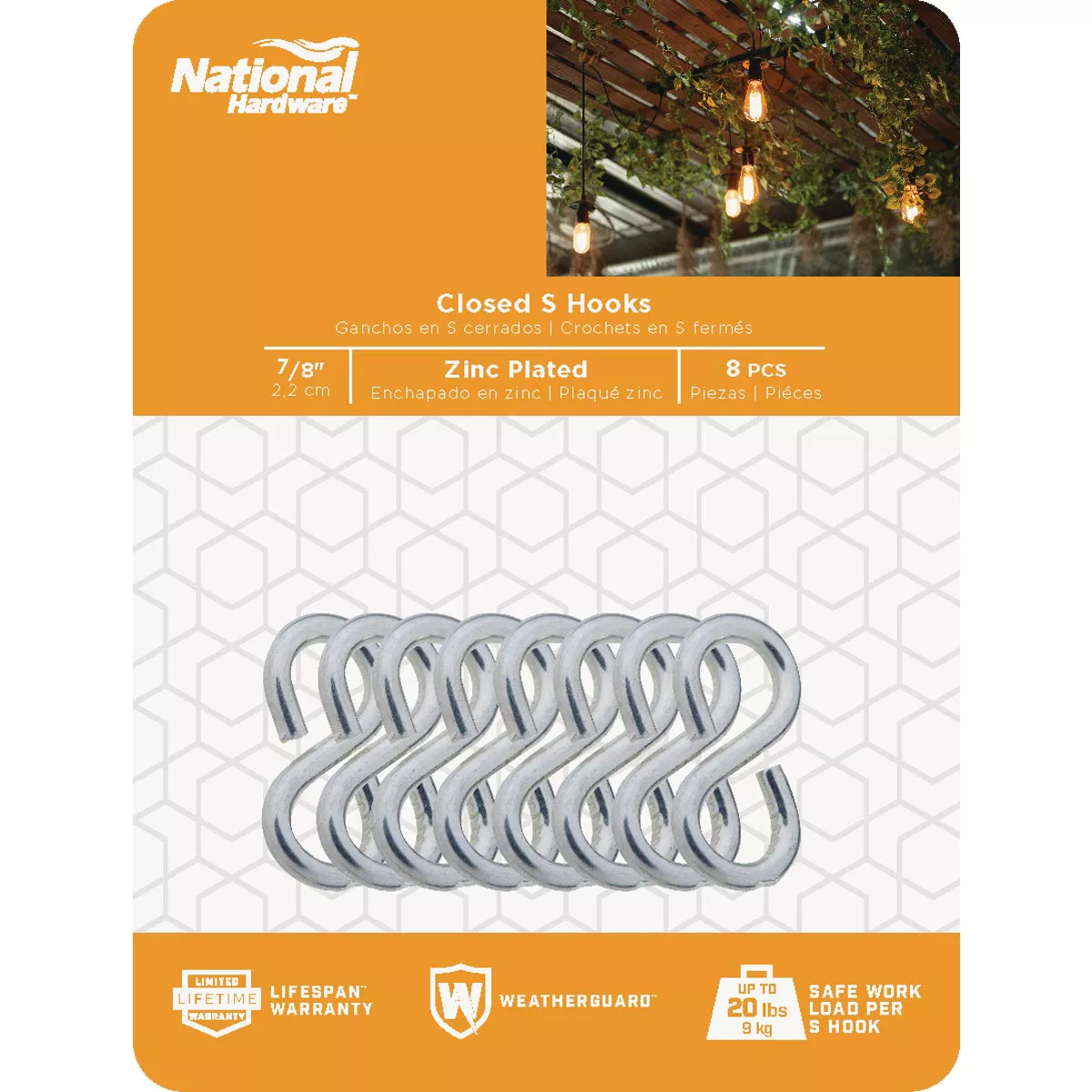 National Hardware 7/8 In. Zinc Light Closed S Hook (8-Count) - photo 2