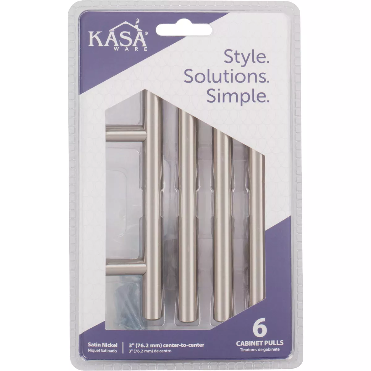 KasaWare (5-3/8 In.) Satin Nickel Cabinet Bar Pull (6-Pack) - photo 2