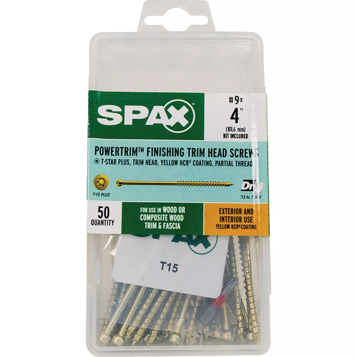 SPAX #9 x 4 In. T10 Plus Cylindrical Head HCR (Exterior Rated) Yellow Trim Screw (50 Ct.) - photo 3