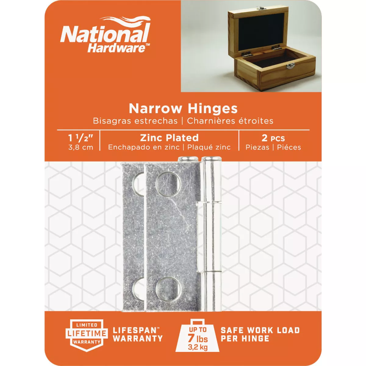 National Hardware 1-1/2 In. Zinc Loose-Pin Narrow Hinge (2-Pack) - photo 2