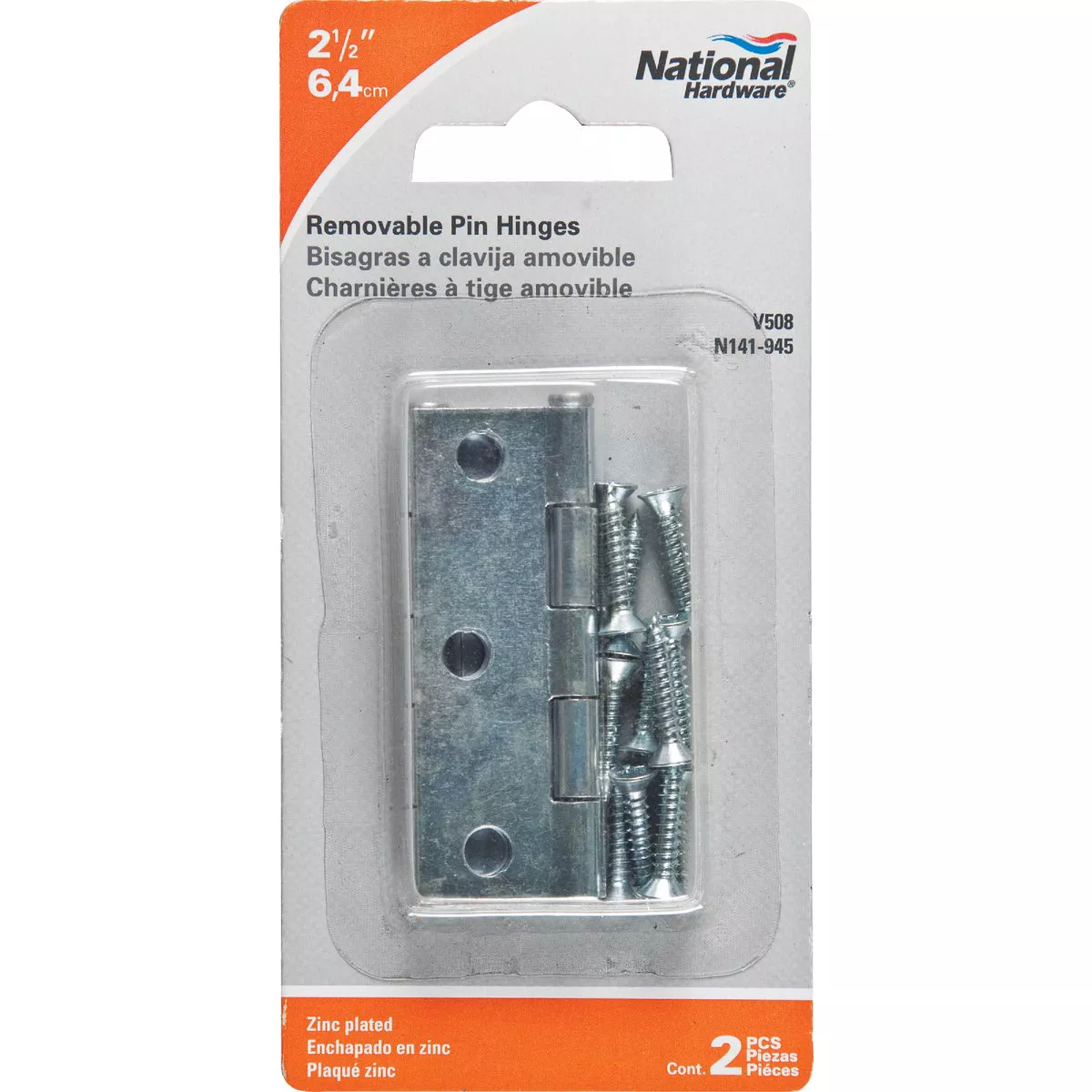 National Hardware 2-1/2 In. Zinc Loose-Pin Narrow Hinge (2-Pack) - photo 2