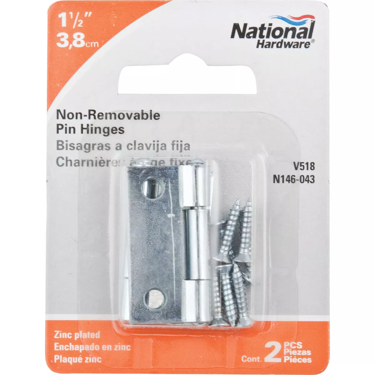 National Hardware 1-1/2 In. Zinc Tight-Pin Narrow Hinge (2-Pack) - photo 2
