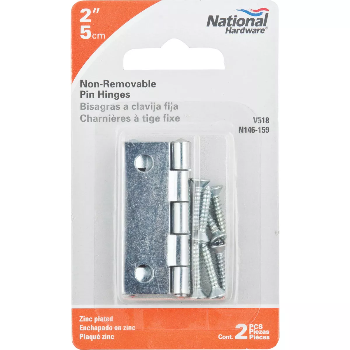 National Hardware 2 In. Zinc Tight-Pin Narrow Hinge (2-Pack) - photo 2