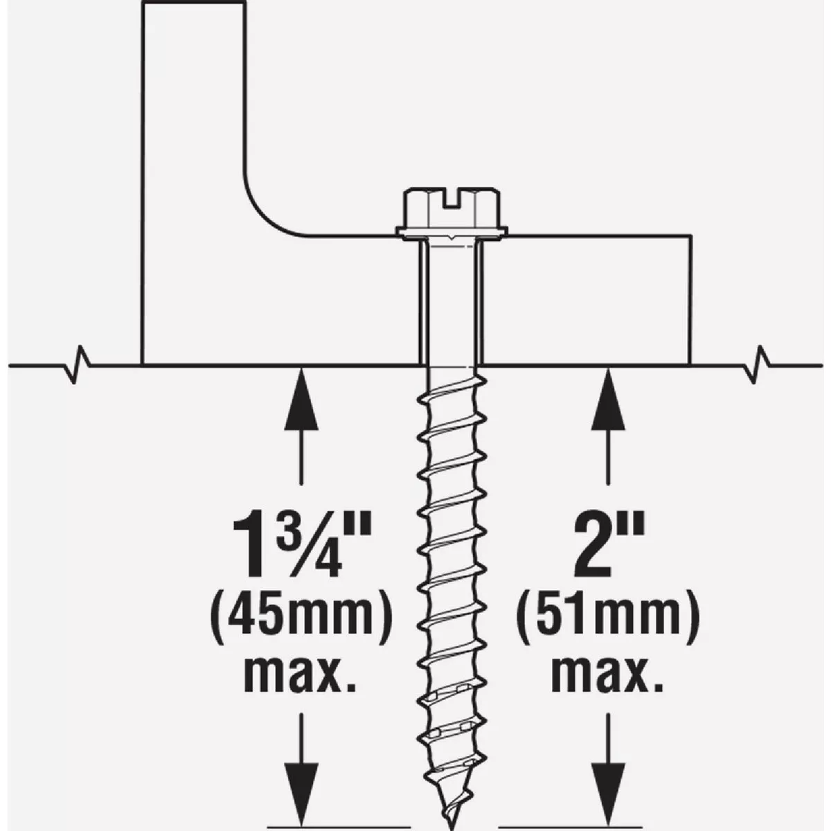 Simpson Strong-Tie Titen Turbo 1/4 In. x 2-1/4 In. Hex-Head Concrete and Masonry Screw, Blue (100-Count) - photo 3