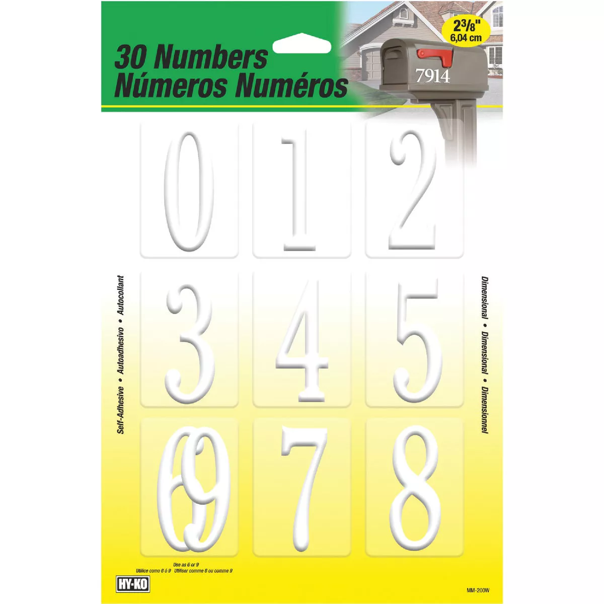 Hy-Ko 2.375 In. White Adhesive Number Set