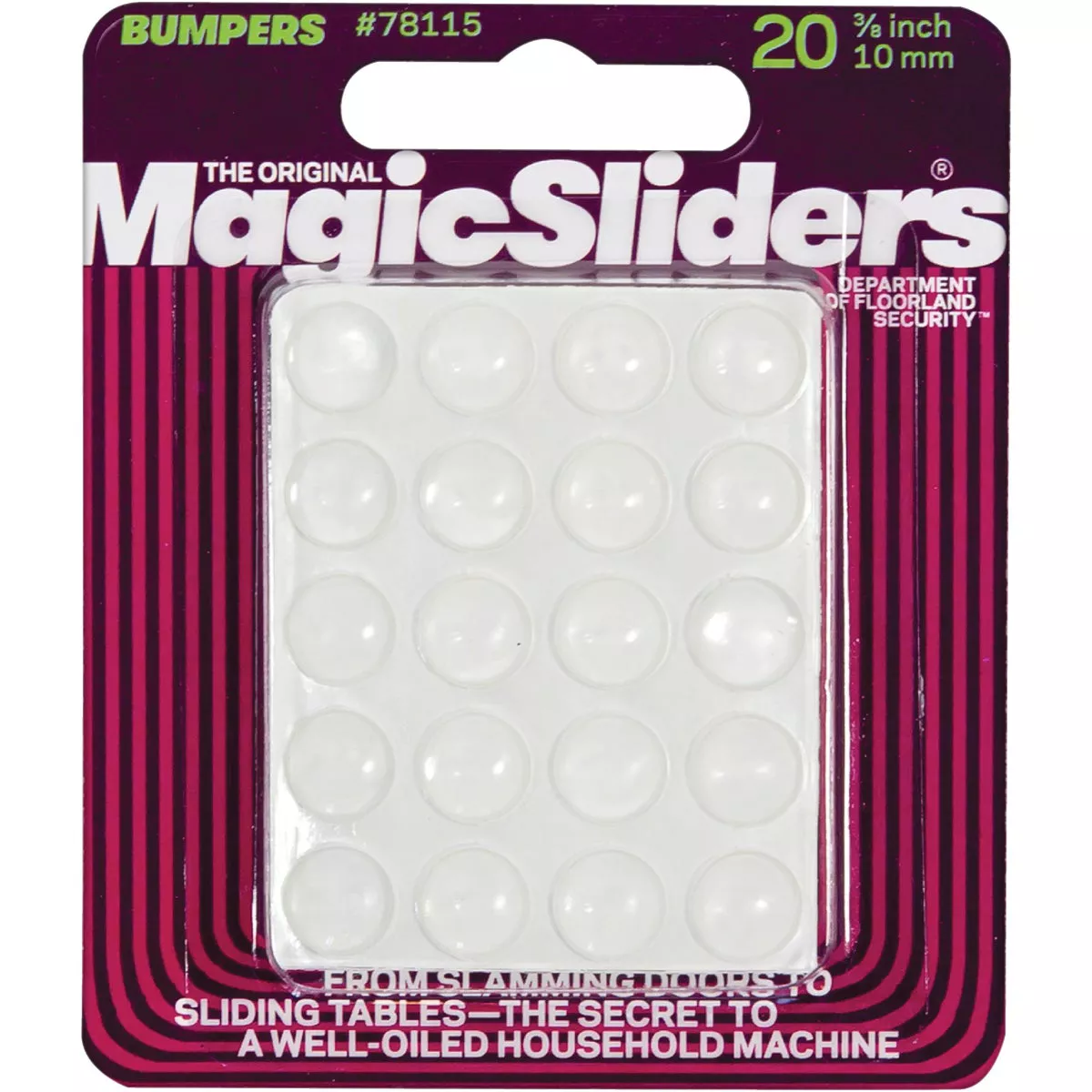 Magic Sliders 3/8 In. Round Clear Furniture Bumpers,(20-Count) - photo 2