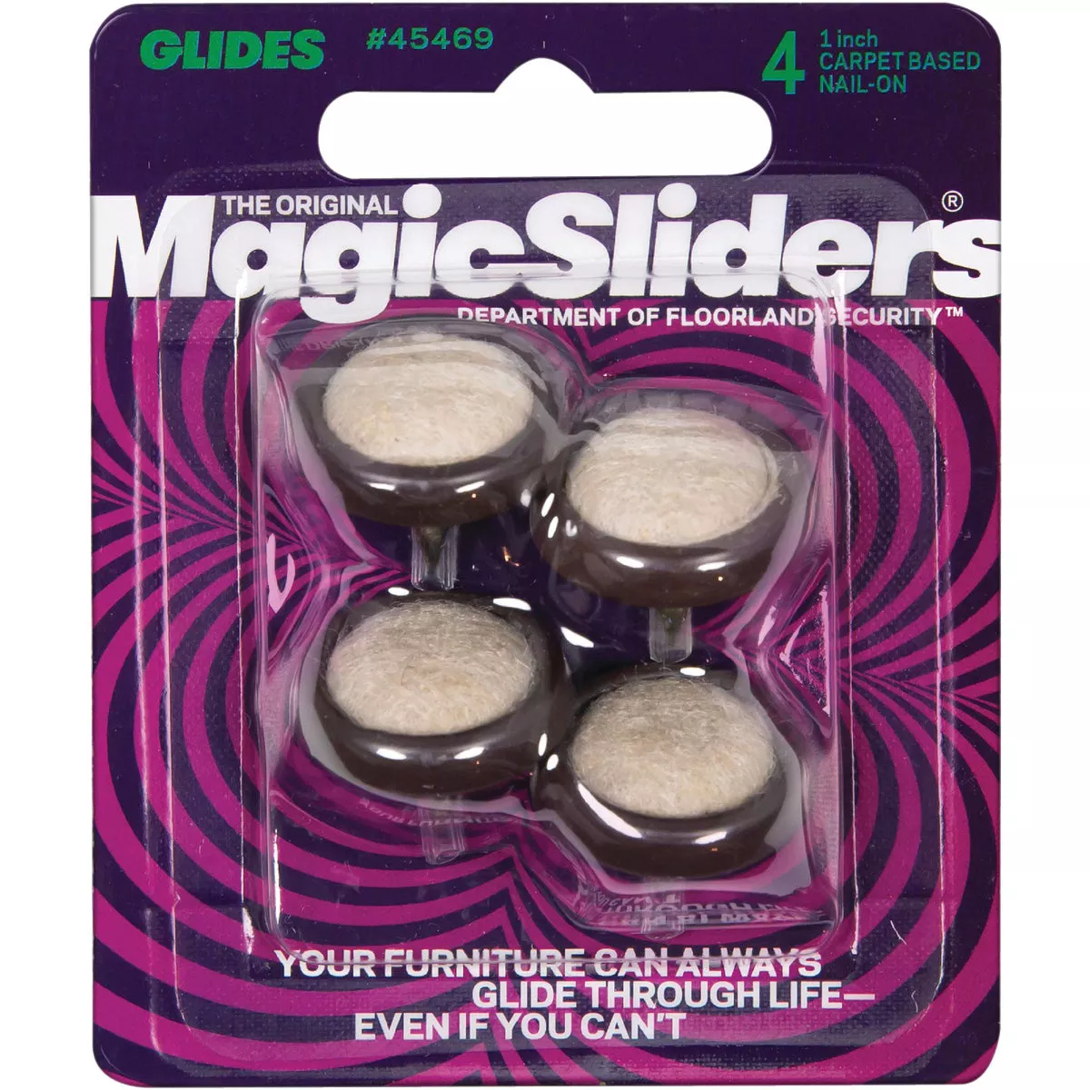 Magic Sliders 1 In. Round Nail on Furniture Glide,(4-Pack) - photo 2