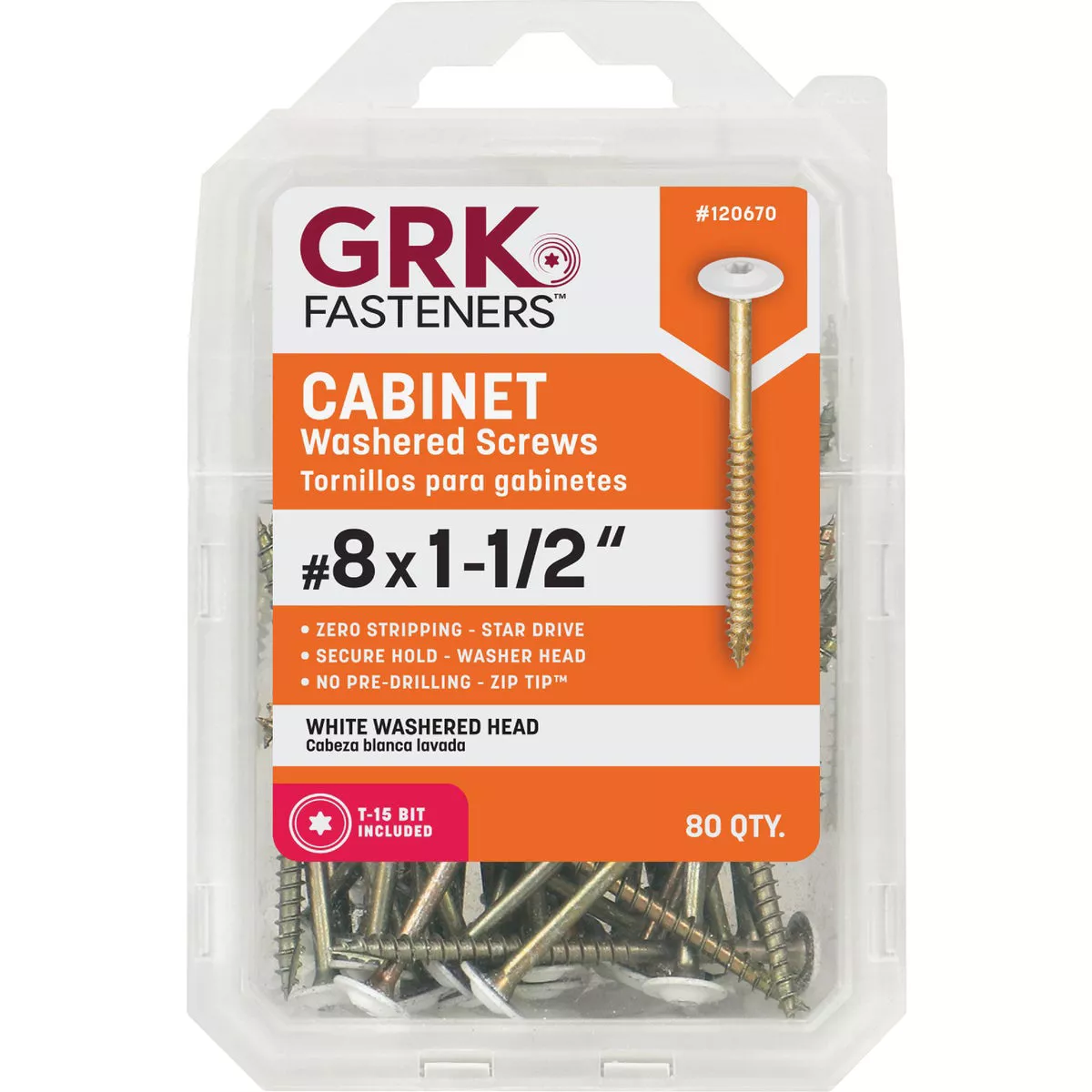 GRK #8 x 1-1/2 In. Star Drive White Cabinet Screw (80 Ct.) - photo 3