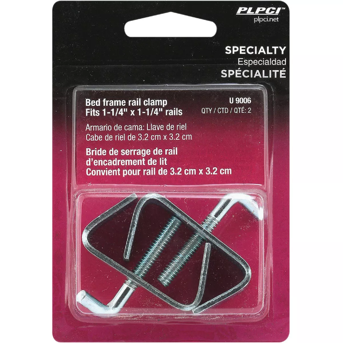 Prime-Line 1-1/4 In. Steel Bed Rail Clamp (2-Pack) - photo 2