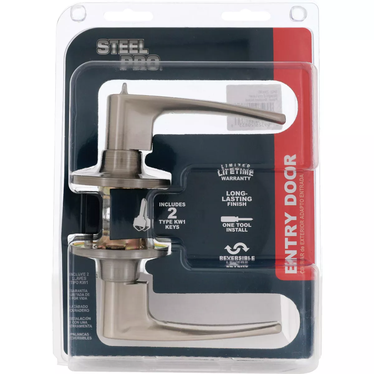 Steel Pro Brushed Nickel Entry Door Lever - photo 2