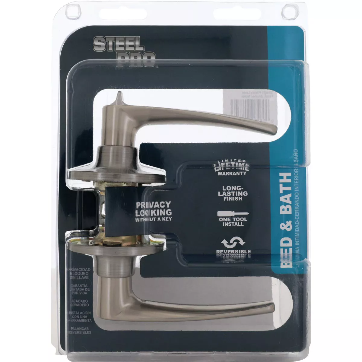 Steel Pro Brushed Nickel Straight Privacy Door Lever - photo 2
