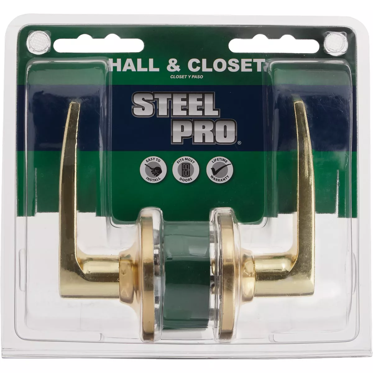 Steel Pro Polished Brass Straight Passage Door Lever - photo 2