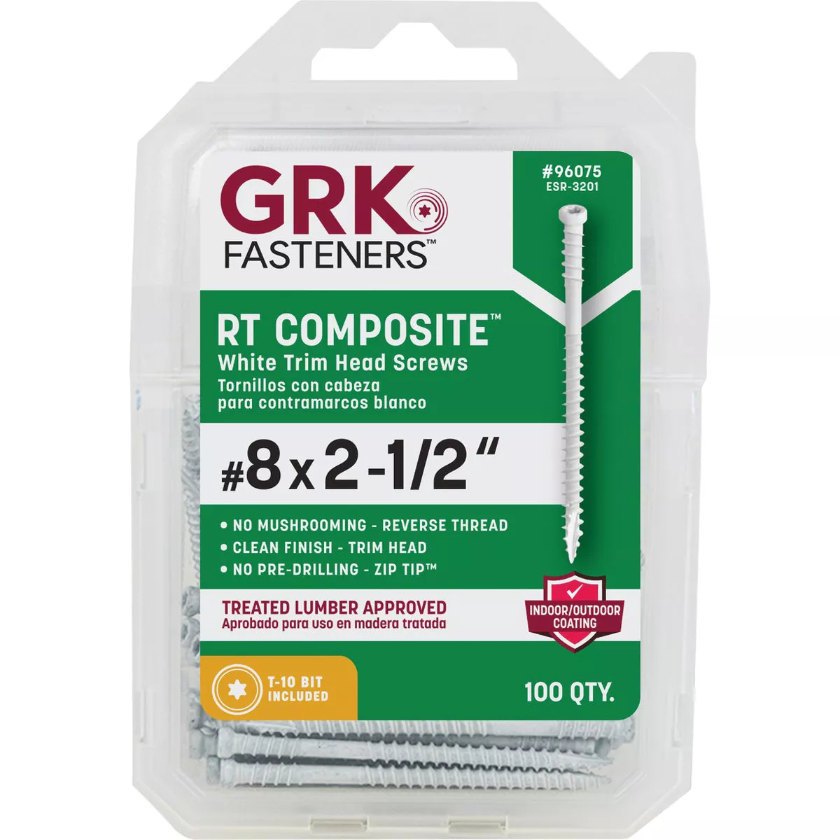 GRK RT #8 x 2-1/2 In. Star Drive White Composite Screw (100 Ct.) - photo 2