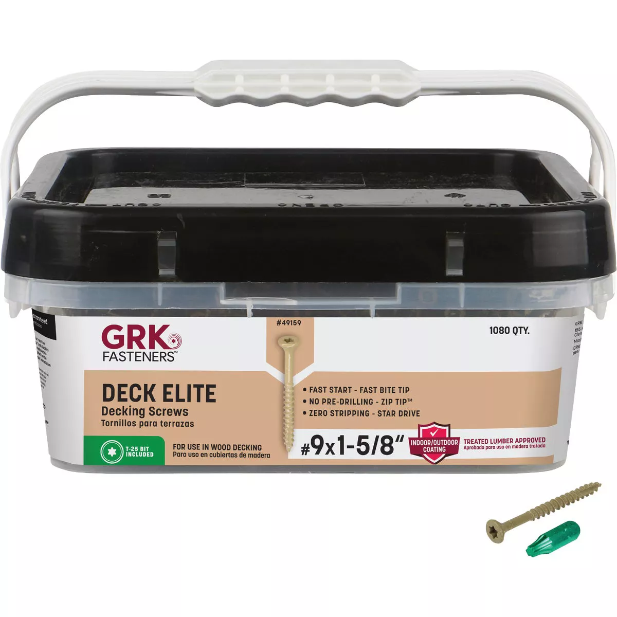 GRK Deck Elite #9 x 1-5/8 In. Star Drive Bugle-Head Deck Screws (1080 Ct.)