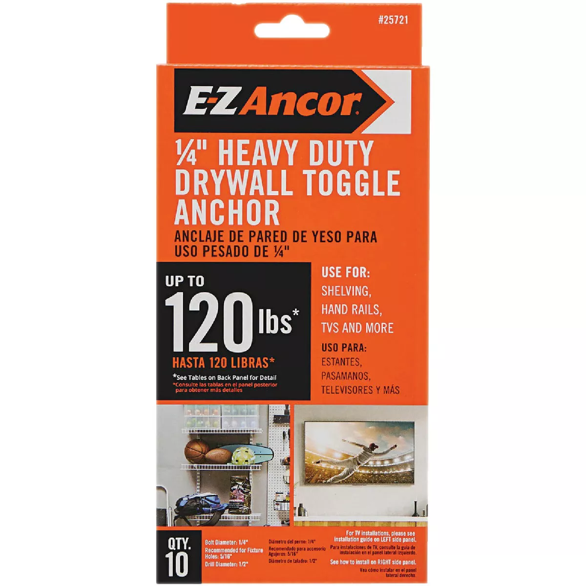 E-Z Ancor 1/4 In. Heavy Duty Pull Toggle Drywall Anchor