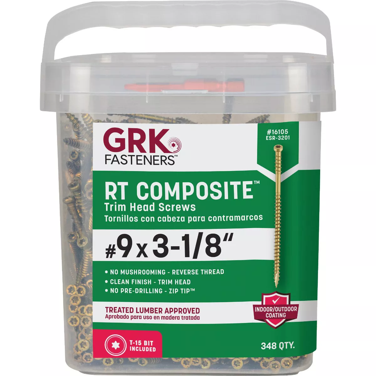 GRK RT #9 x 3-1/8 In. Star Drive Composite Screw (348 Ct.) - photo 3