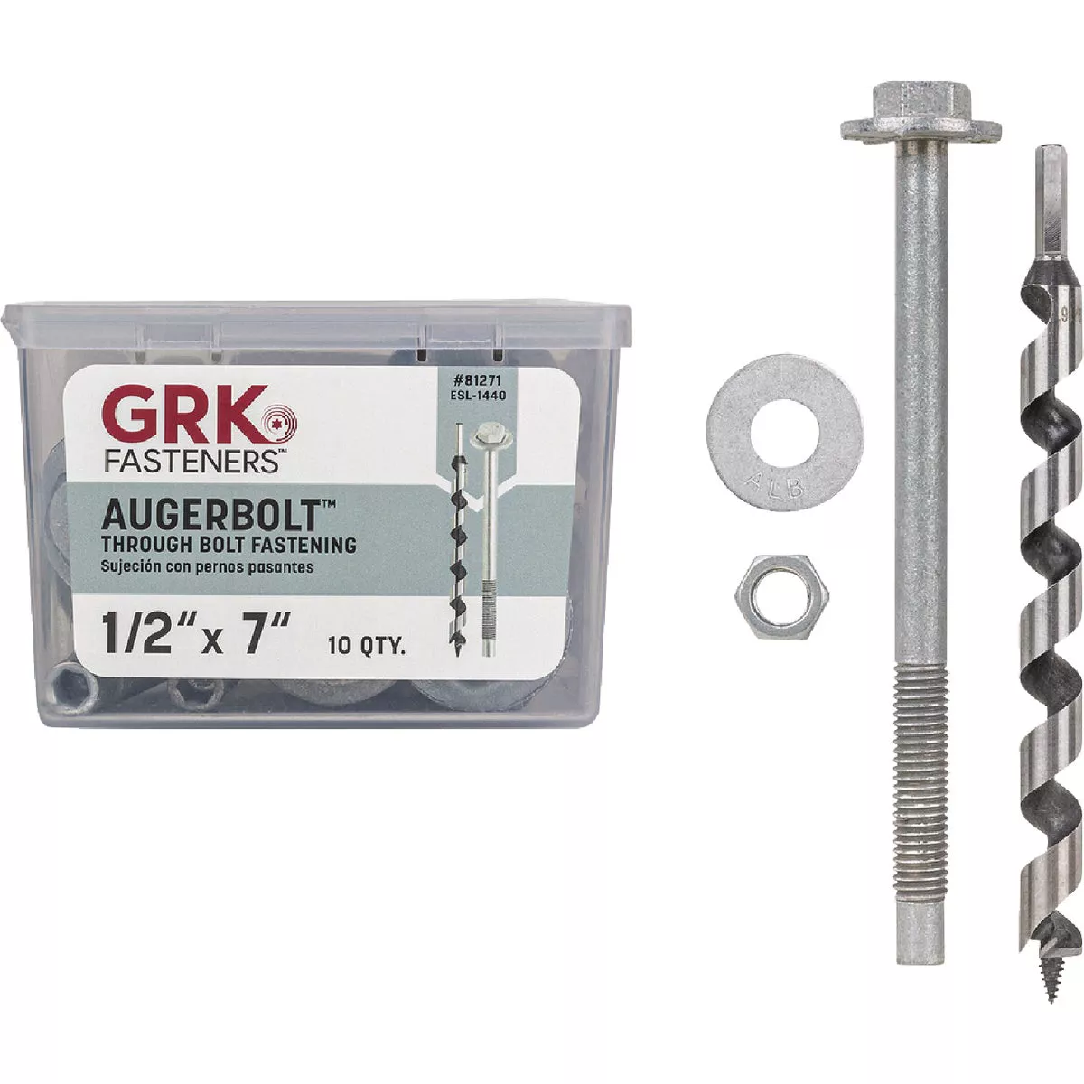 GRK AugerBolt 1/2 In. x 7 In. Galvanized Hex Through Bolt (10 Ct.) - photo 4