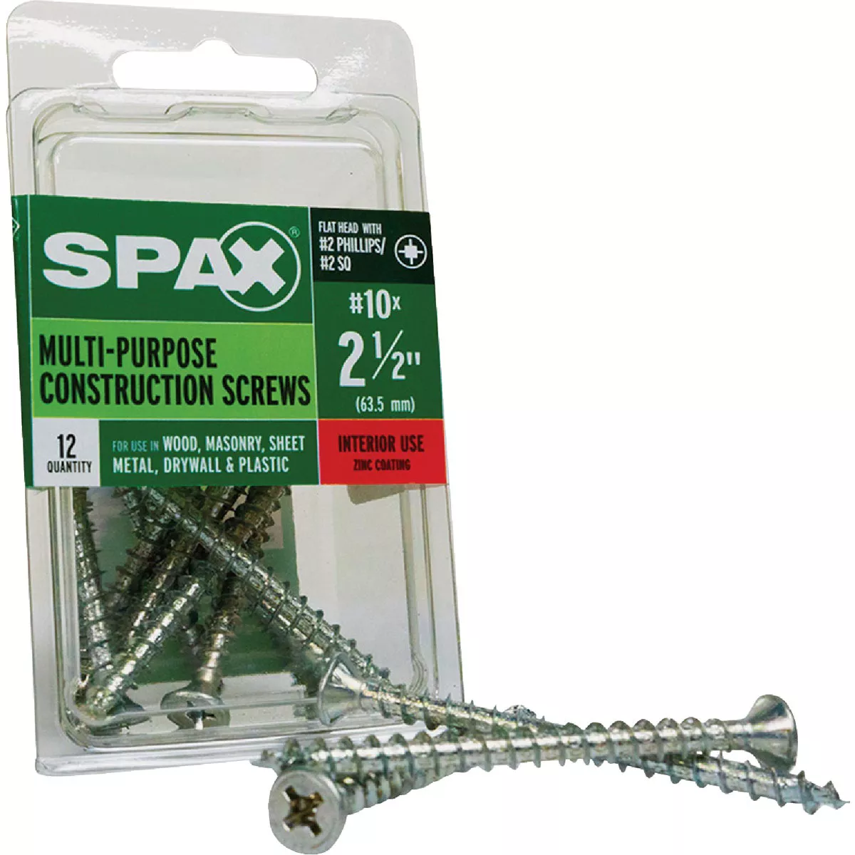 SPAX #10 x 2-1/2 In. Unidrive (Combo Drive) Flat Head Zinc (Interior) Multi-Purpose Construction Screw (12 Ct.) - photo 6