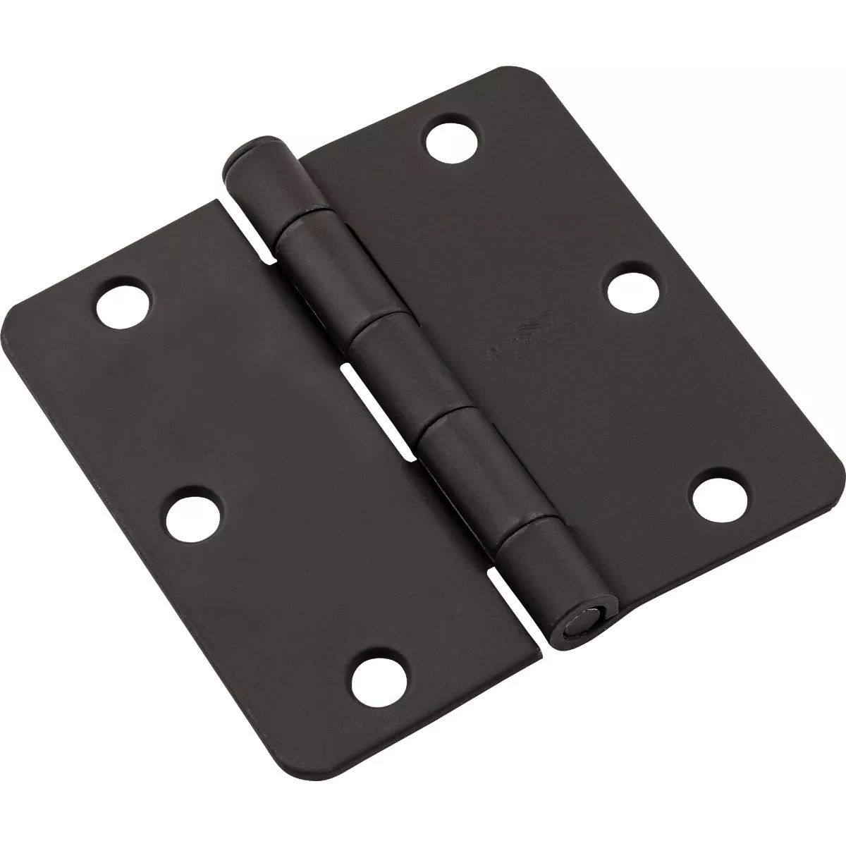 National Hardware 3-1/2 In. Black Door Hinge with 1/4 In. Radius