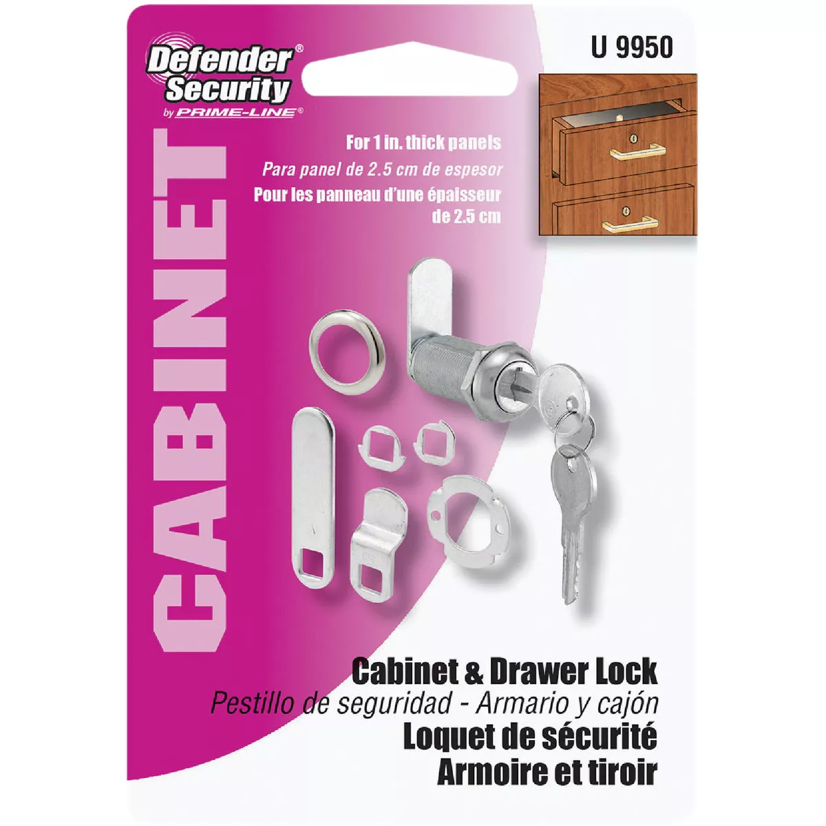 Defender Security 3-Cam Drawer & Cabinet Lock - photo 2
