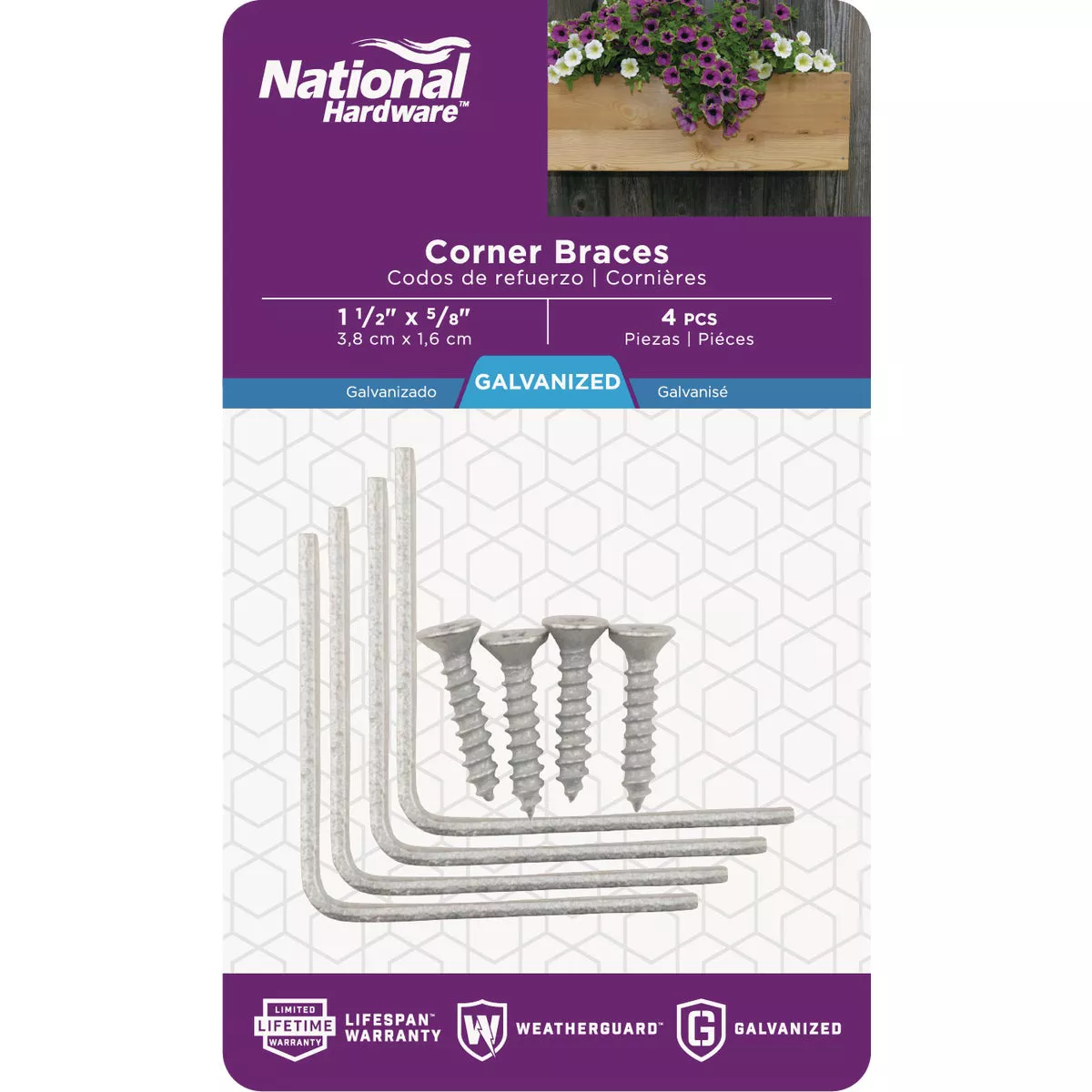 National Hardware 1-1/2 In. x 5/8 In. Galvanized Steel Corner Brace (4-Count) - photo 2