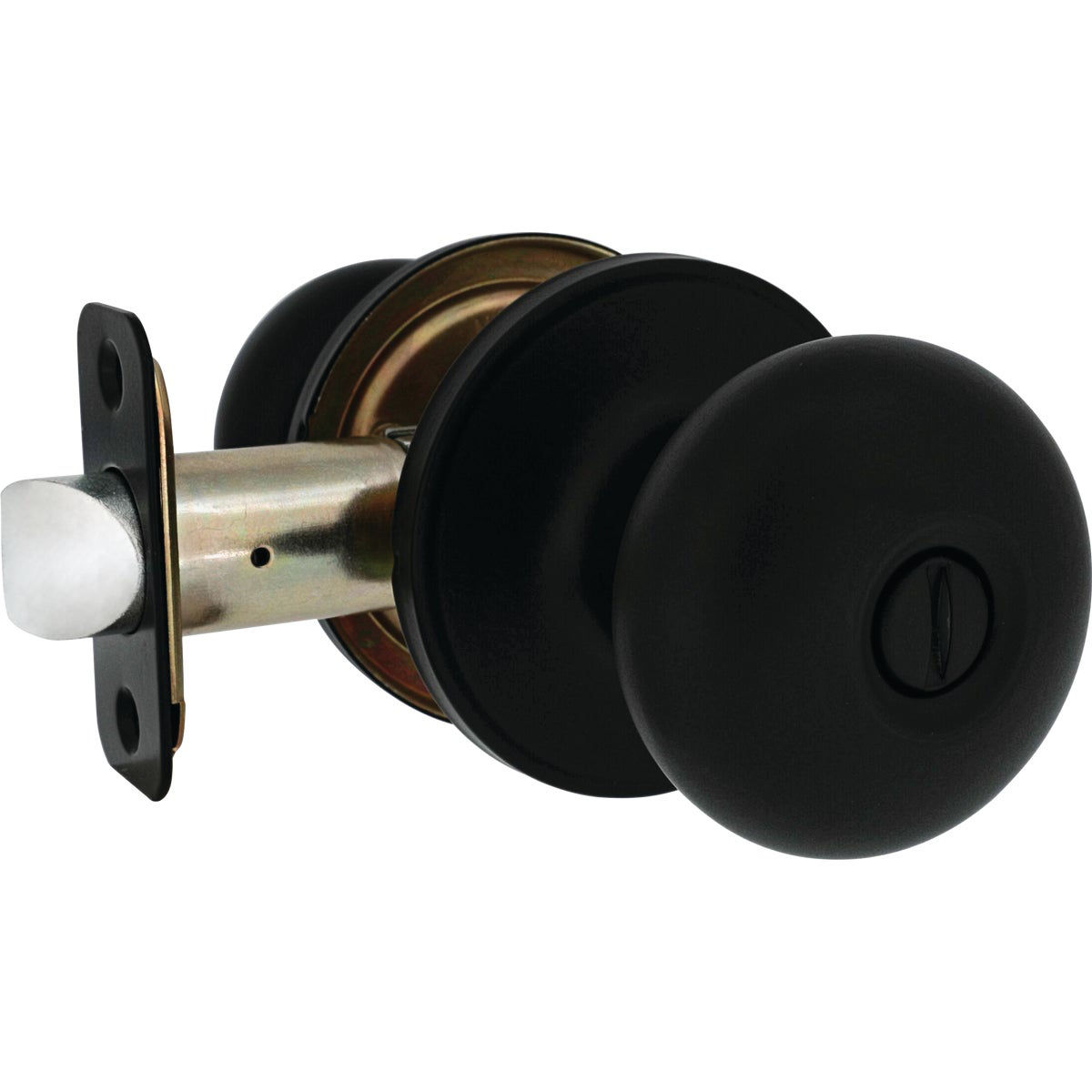 Steel Pro Matte Black Half Round Privacy Knob 