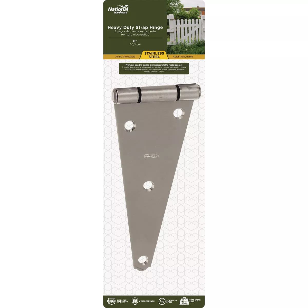National Hardware 8 In. Stainless Steel Heavy Strap Hinge - photo 2