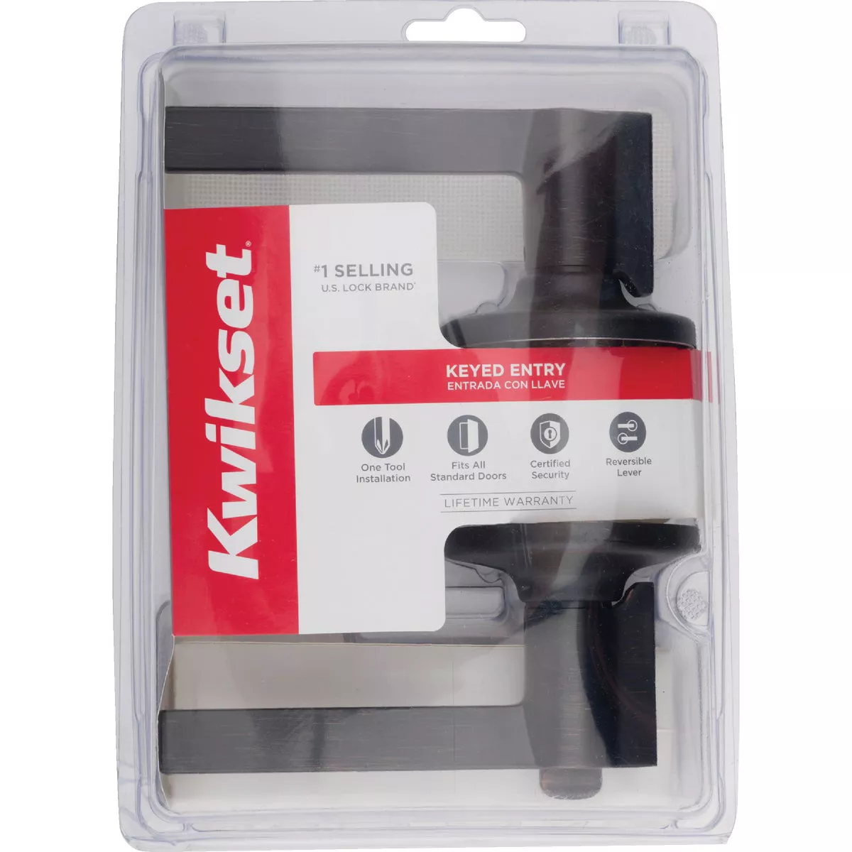 Kwikset Ladera Keyed Entry Lever SmartKey, Matte Black - photo 2