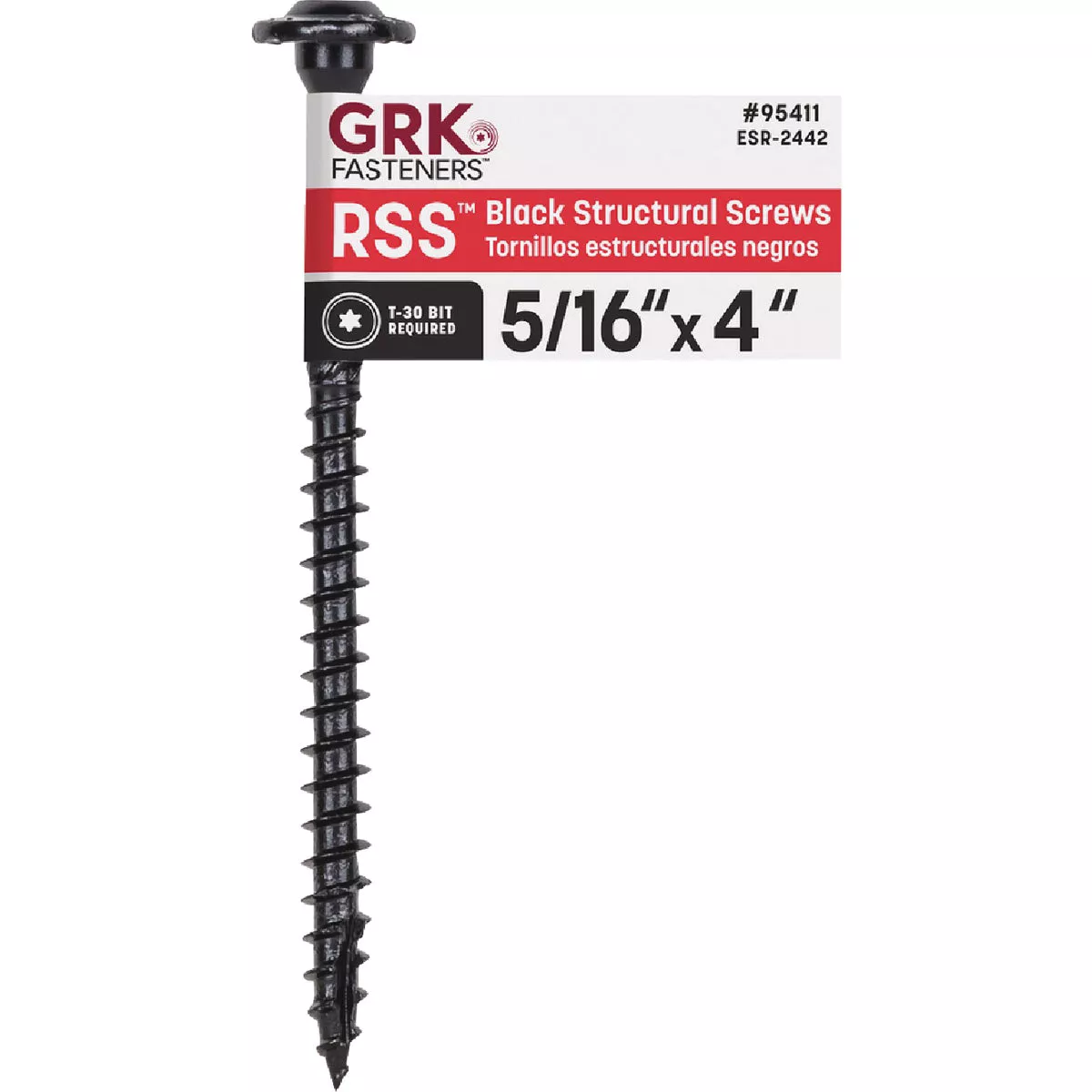 GRK RSS 5/16 In. x 4 In. Black Star Drive Washer Head Structure Screw