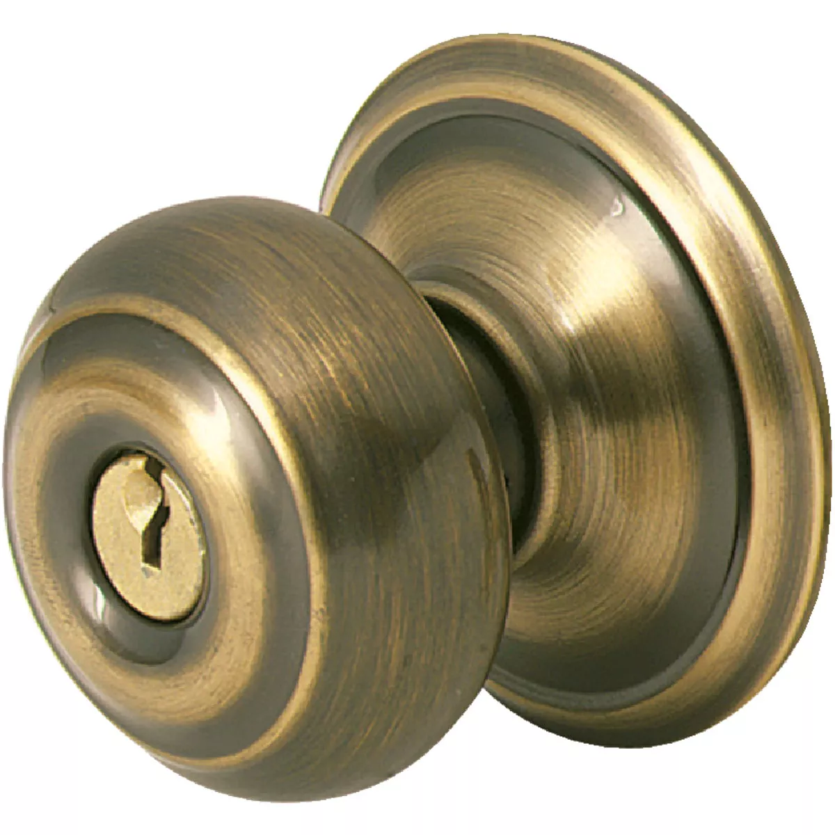 Schlage Georgian Antique Brass Entry Door Knob - photo 3