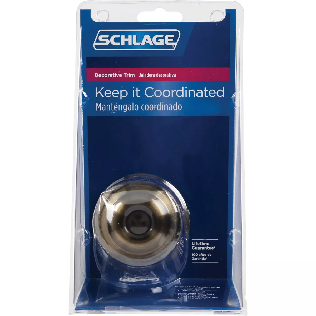 Schlage Antique Brass Georgian Dummy Door Knob - photo 2