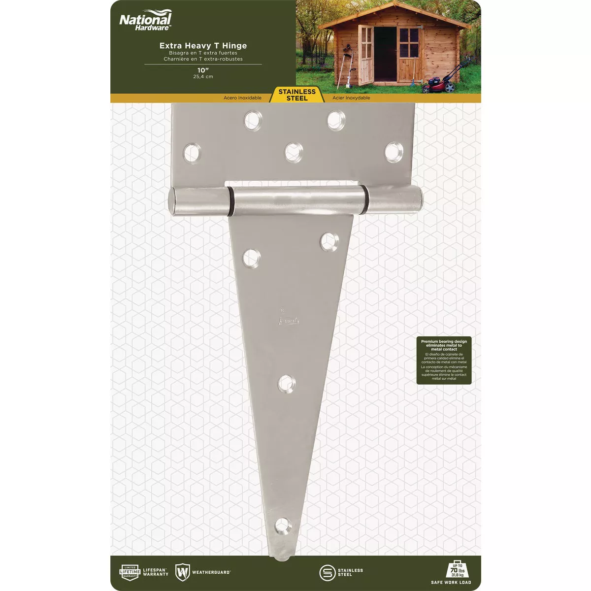 National Hardware 10 In. Stainless Steel Extra Heavy Tee Hinge - photo 2