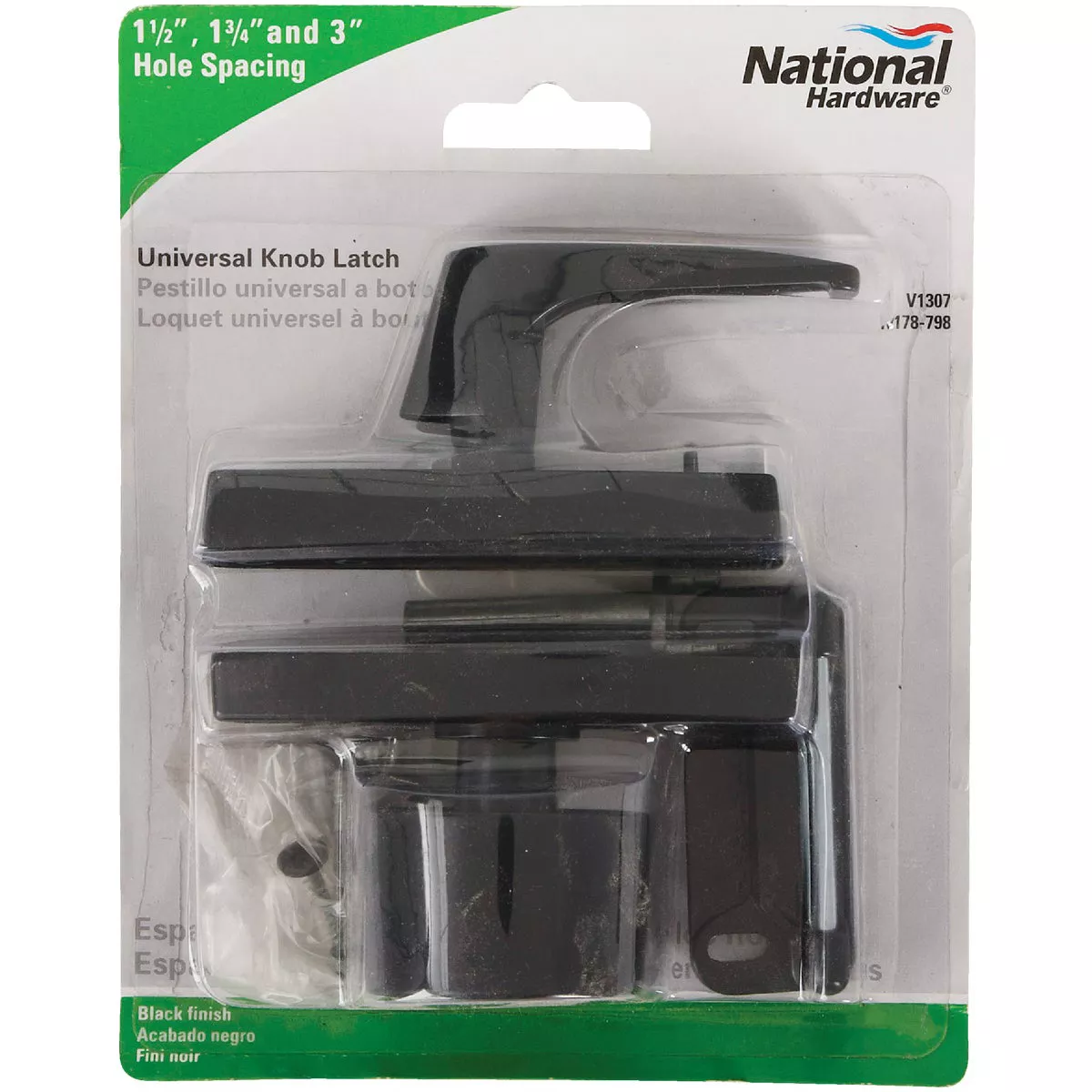 National Hardware Black Knob Latch - photo 2