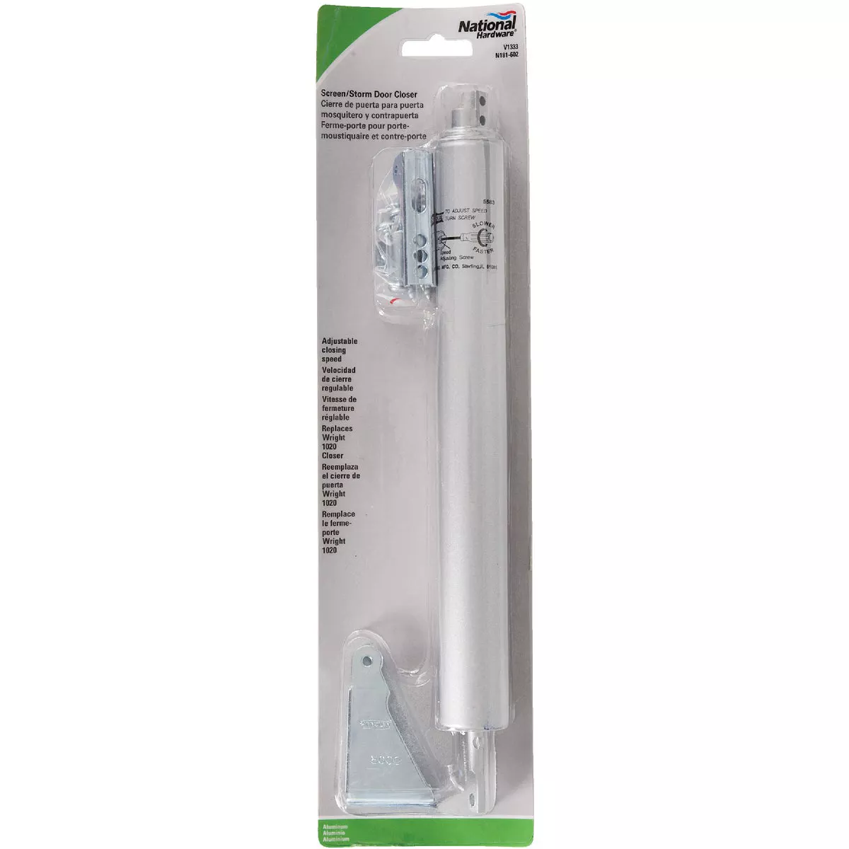 National Hardware Aluminum Steel Storm or Screen Door Closer - photo 2