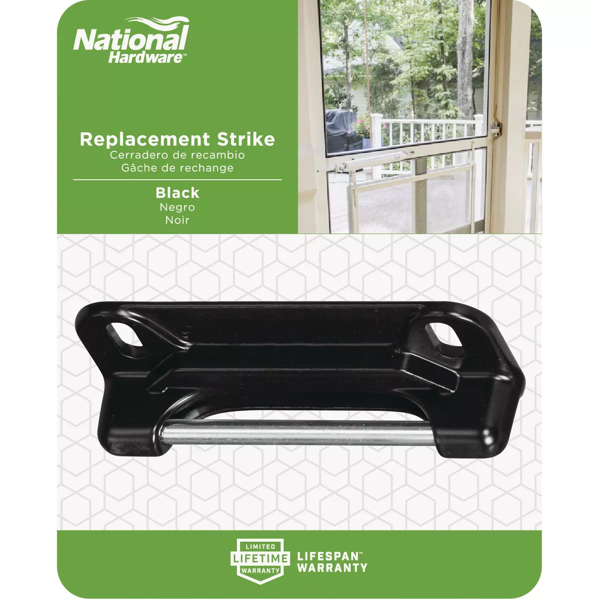 National Hardware Black Screen Door Strike Plate - photo 2