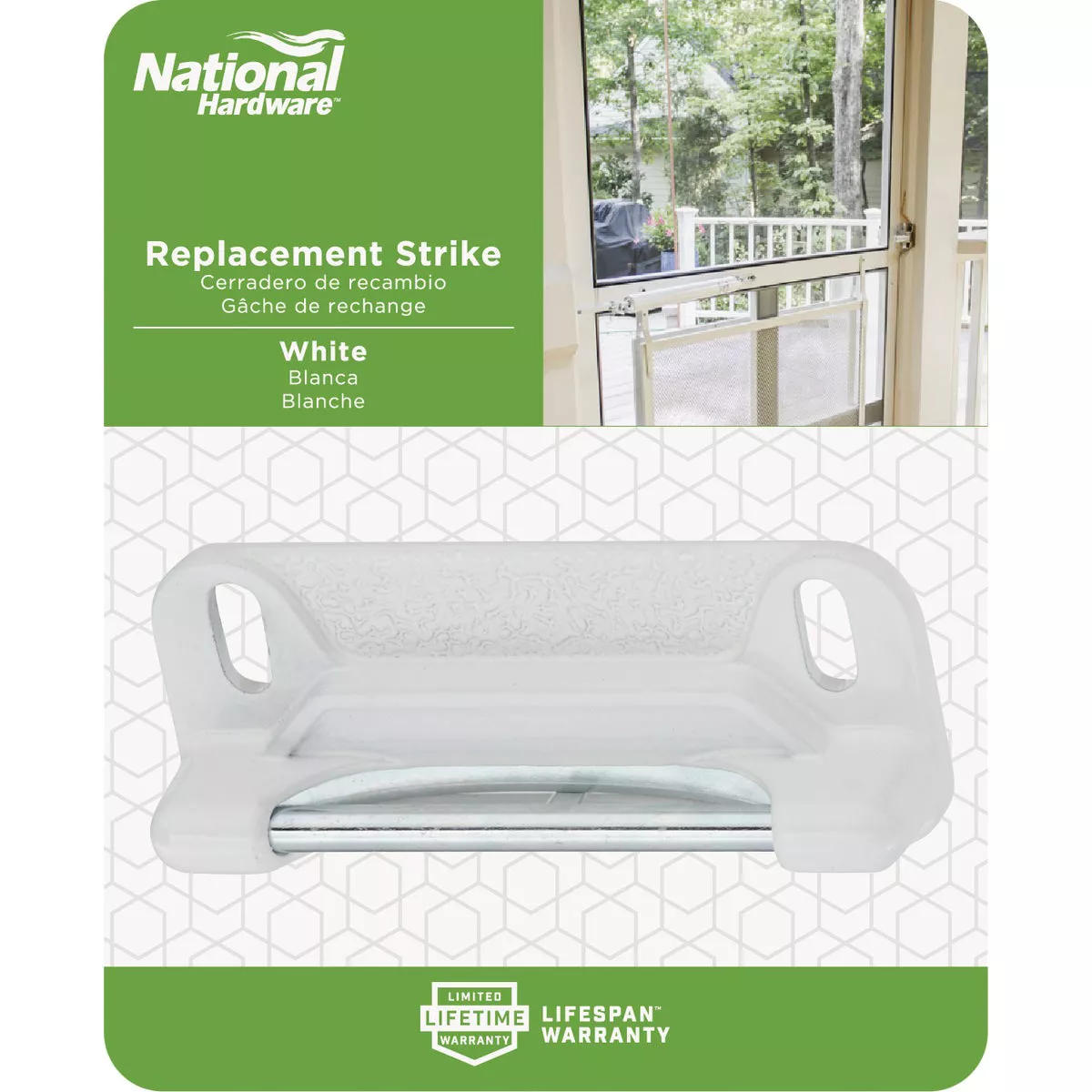 National Hardware White Screen Door Strike Plate - photo 2