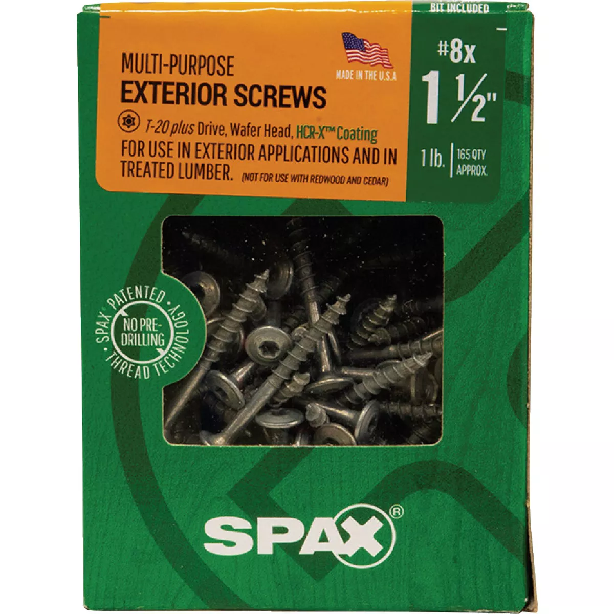 SPAX 8 x1-1/2 In. Wafer Head T-20+ HCR-X (Exterior Rated) Cabinet Screw 1 Lb. (165-Count) - photo 4