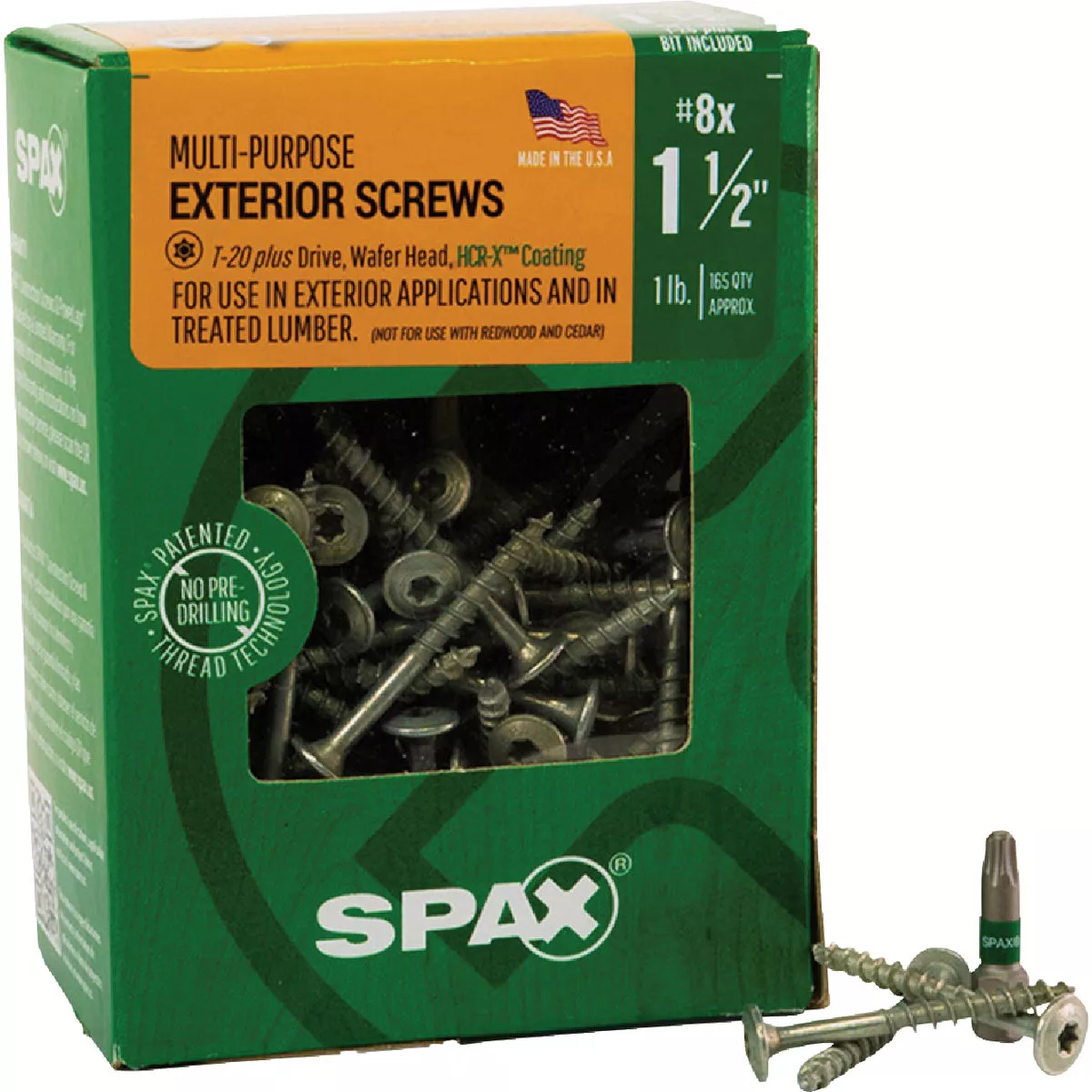 SPAX 8 x1-1/2 In. Wafer Head T-20+ HCR-X (Exterior Rated) Cabinet Screw 1 Lb. (165-Count) - photo 6