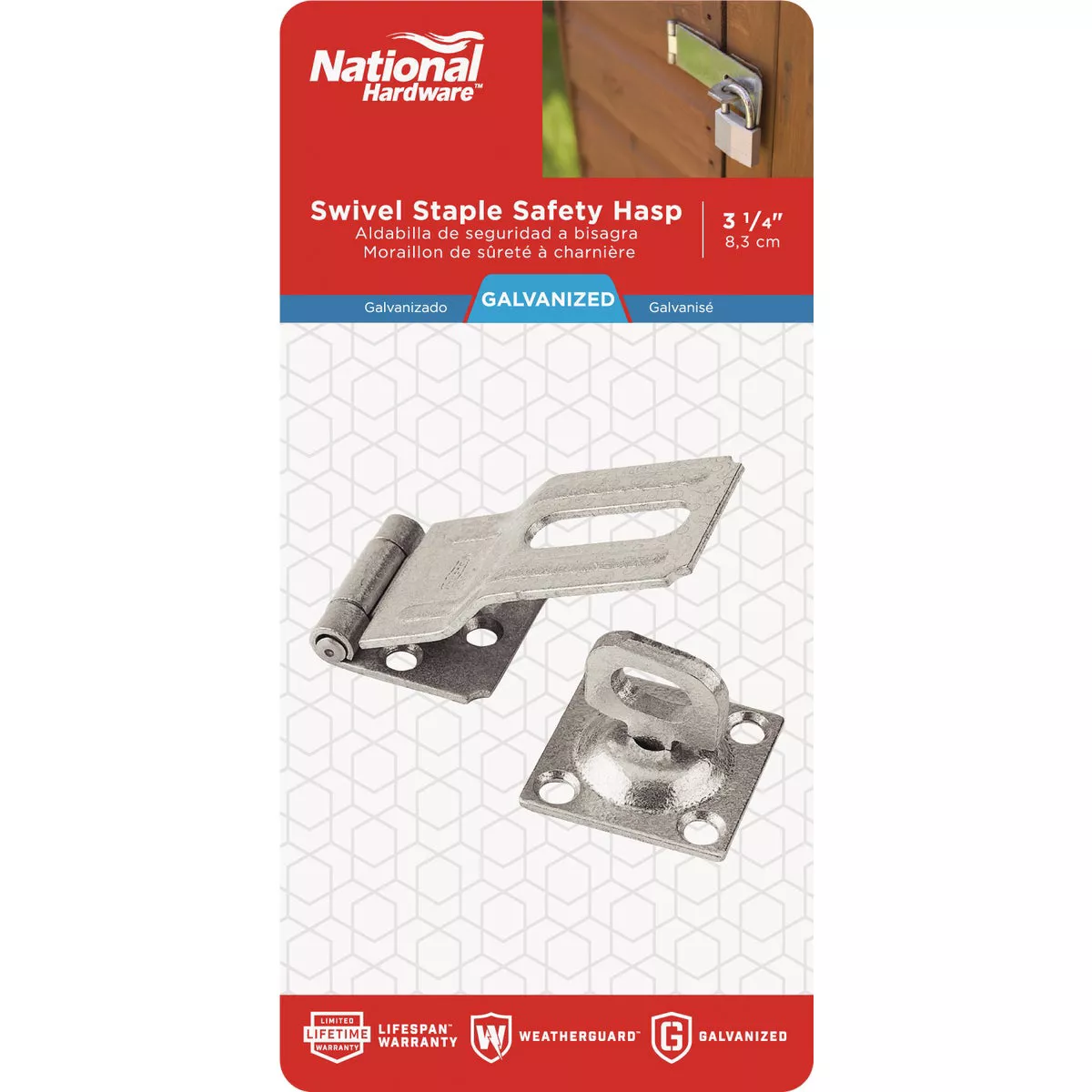 National Hardware 3-1/4 In. Galvanized Swivel Safety Hasp - photo 2