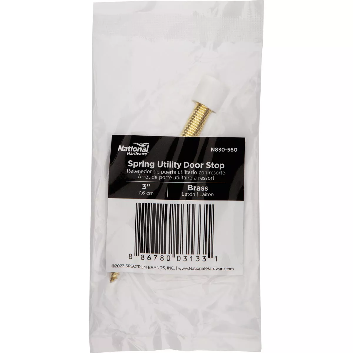 National Hardware 3 In. Brass Spring Utility Door Stop - photo 2