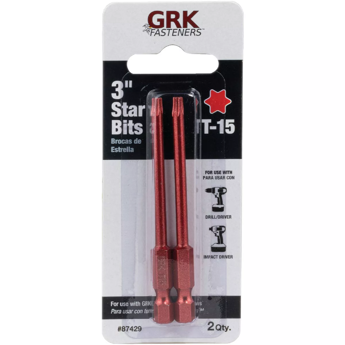 GRK 3 In. T15 Star Drive Impact Screwdriver Bit (2 Ct.)